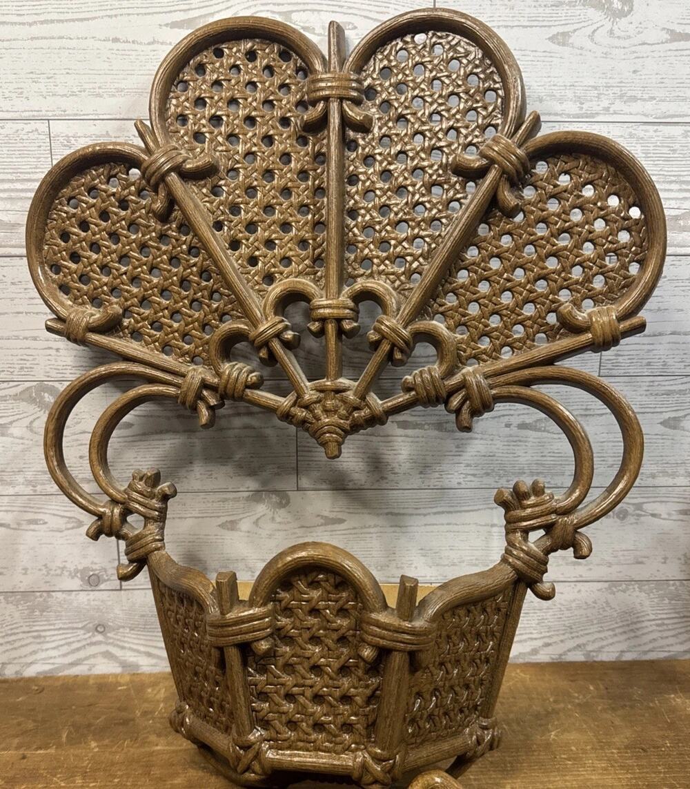 Vtg. Burwood Wall Hanging Basket Pocket Sconce/Planter